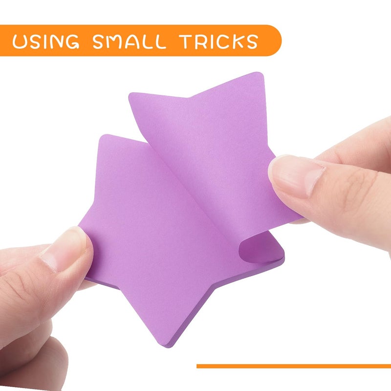SIMONA Star Shape Sticky Notes 6 Color Bright Colorful Sticky Pad 75 Sheets/Pad Self-Sticky Note Pads (6 Pads) - Image 5